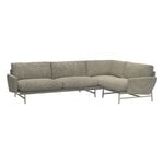 Sofas, PL114 Lissoni corner sofa, right, matt polished steel - Moss 015, Gray