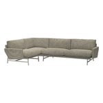 Sofas, PL114 Lissoni corner sofa, left, matt polished steel - Moss 015, Gray