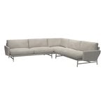 Sofas, PL115 Lissoni corner sofa, matt polished steel - Clay 0012, Gray