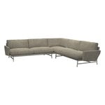 Fritz Hansen PL11 Lissoni corner sofa, matt polished steel - Moss 015