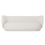 Sohvat, Rico 3-istuttava sohva, luonnonvalkoinen Bouclé, Valkoinen