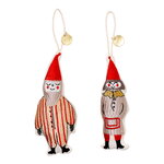 Elf Pair Striped ornaments, set of 2