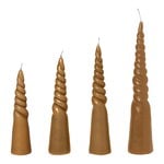 Candele, Candela Twisted, 4 pz, paglia, Beige