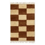 Wool rugs, Mara knotted rug, L, dark brick - offwhite, White