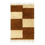 Wool rugs, Mara knotted rug, S, dark brick - offwhite, White