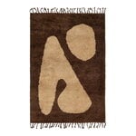 Wool rugs, Abstract rug, 120 x 180 cm, brown - off white, Brown