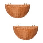 Wooden baskets, Braided Wall pocket, 2 pcs, natural, Natural