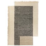Wool rugs, Counter rug, 200 x 300 cm, charcoal - off-white, White