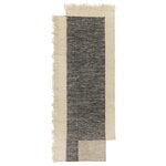 Wool rugs, Counter rug, 80 x 200 cm, charcoal - off-white, White
