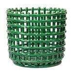 Platters & bowls, Ceramic basket, large, emerald green, Green