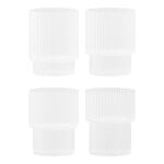 Tumblers, Ripple drinking glasses, 4 pcs, frosted, White