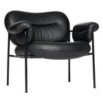 Bollo lounge chair, black leather - black