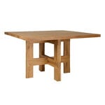 Dining tables, Farmhouse trestle table, 120 square, natural oak, Natural