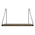 Wall shelves, D27 wall shelf, 40 cm, dark stained oak - black, Black