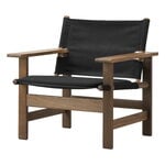 Armchairs & lounge chairs, Canvas chair w. seat cushion, oiled smoked oak - black canvas, Black
