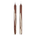 Ferm Living Dryp velas, set de 2, chocolate oscuro