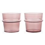 Ferm Living Boya Low juomalasit, 30 cl, 2 kpl, mauve