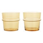 Ferm Living Boya Low juomalasit, 30 cl, 2 kpl, keltainen