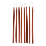 Candles, Spike slim candles, set of 8, rust, Brown
