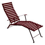 Deck chairs & daybeds, Bistro Metal chaise longue, black cherry, Red