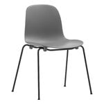 Dining chairs, Form chair, stacking, black steel - grey, Grey