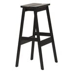 Angle bar stool, 75 cm, black stained beech