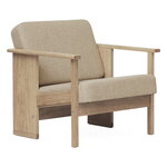 Armchairs & lounge chairs, Block lounge chair, white oiled oak, Beige