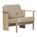 Sessel, Block Loungesessel, Eiche weiß geölt, Beige