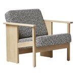 Armchairs & lounge chairs, Block lounge chair, white oiled oak - Kvadrat Zero 0004, Natural