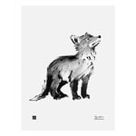 Posters, Fox Cub poster, 30 x 40 cm, Black & white