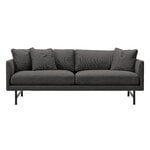 Sofas, Calmo 95 sofa, 2-seater, black steel - Sunniva 173, Gray