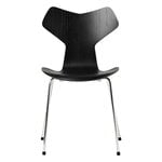 Dining chairs, Grand Prix 3130 chair, chrome - black ash, Black