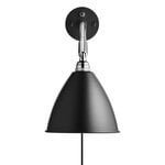 , Bestlite BL7 wall lamp, chrome - black semi matt, Black