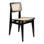Dining chairs, C-Chair, cane - black stained oak, Black