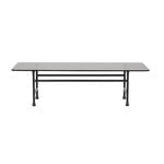 Forte table, rectangular, grey glass - black