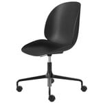 Office chairs, Beetle meeting chair w/ castors, height-adjustable, black, Black