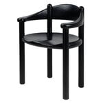 Chaises de salle à manger, Fauteuil Daumiller, pin teinté en noir, Noir