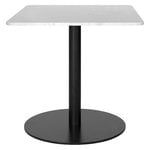 Coffee tables, GUBI 1.0 lounge table, 60x60 cm, black - white marble, White