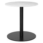 Coffee tables, GUBI 1.0 lounge table, round 60 cm, black - white marble, White