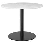Coffee tables, GUBI 1.0 lounge table, round 80 cm, black - white marble, White