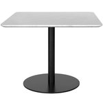 Tables basses, Table lounge GUBI 1.0, 80 x 80 cm, noir - marbre blanc, Blanc