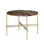 Coffee tables, TS coffee table, 55 cm, brass - brown marble, Brown