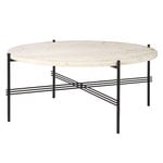 GUBI TS coffee table, 80 cm, black - white travertine