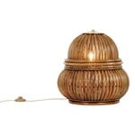 Lampade da terra, Lampada da terra Bohemian 72, rattan, Marrone