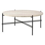 Trädgårdsbord, TS Outdoor coffee table, 80 cm, black - white travertine, Vit