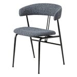 Dining chairs, Violin chair, fully upholstered, Around Boucle 023, Black