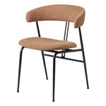 Dining chairs, Violin chair, fully upholstered, Around Boucle 032, Black