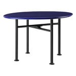 Tables de jardin, Table basse Carmel, 60 x 60 cm, noir semi-mat - bleu Pacifique, Noir