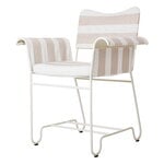 Sedie da patio, Sedia Tropique, bianco classico - Leslie Stripe 40, Bianco