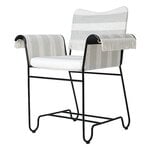 Patio chairs, Tropique chair with fringes, classic black - Leslie Stripe 20, White